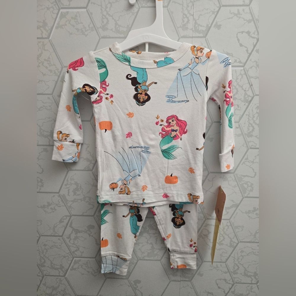 NWT Disney Princess Halloween Viscose Pajama Set -Girl's Size 12 Months